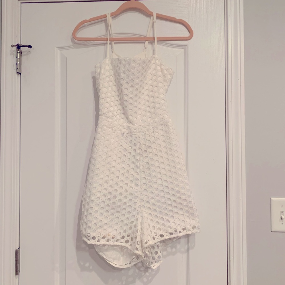 White Open Back Romper